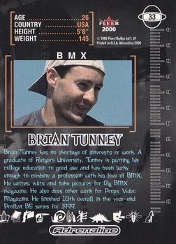 2000 Fleer Adrenaline #33 Brian Tunney Back